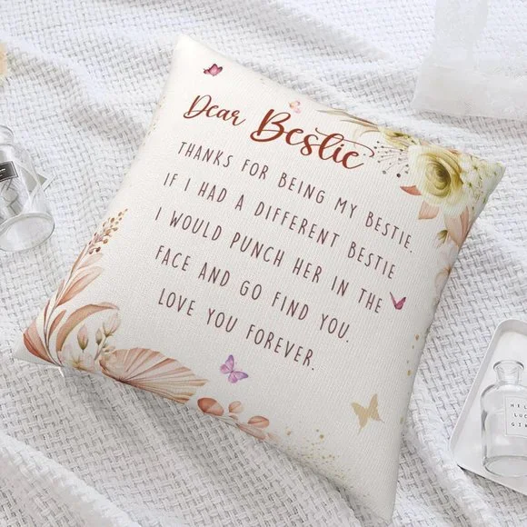 Bestie Gifts for Women Gift Throw Pillow Cover -PILLOWCASE ONLY, NO INSERT - Picture 2 of 5